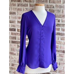 •NWT• Express Blouson Sleeve Chelsea Popover in Purple, Medium